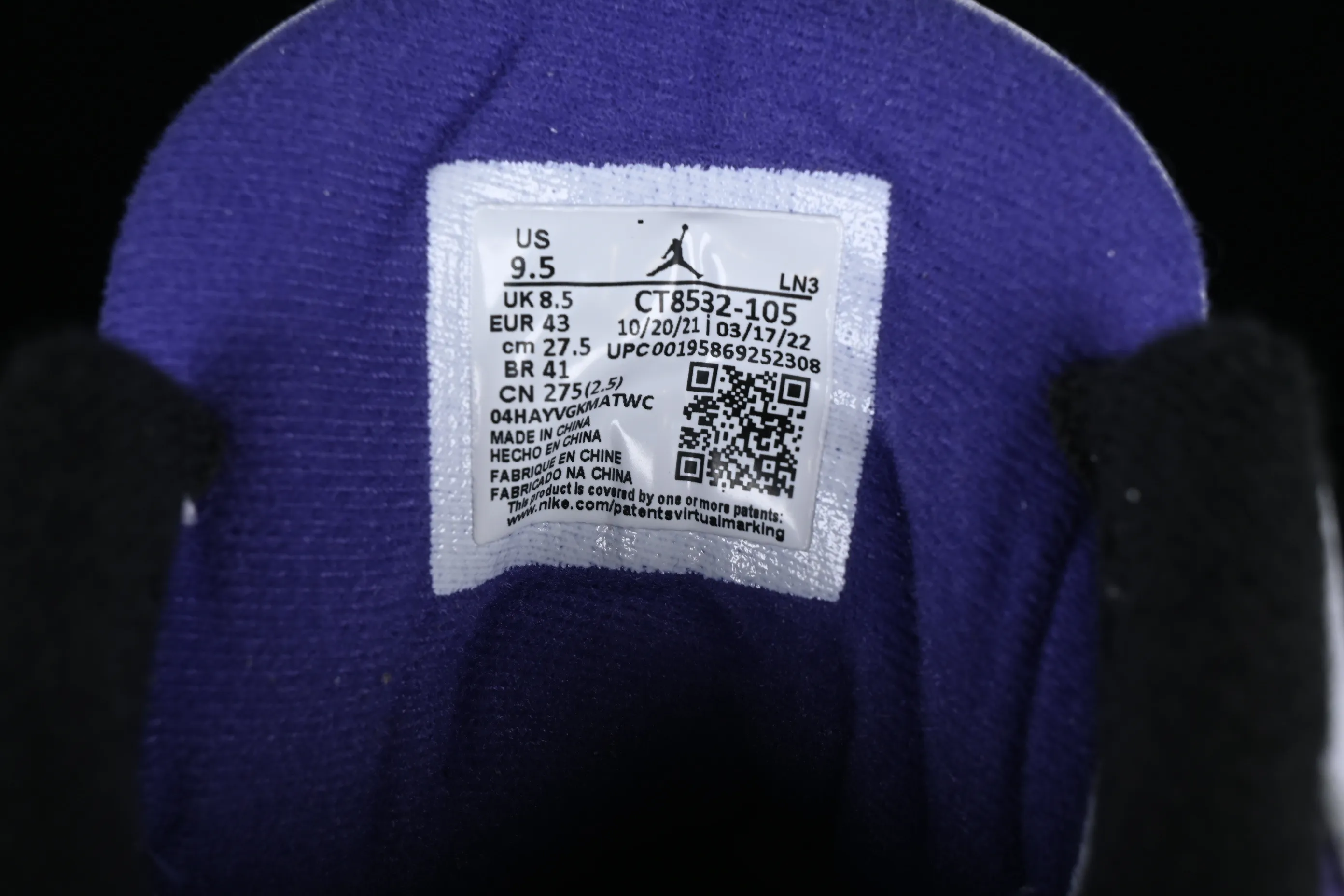 All categories Air Jordan Jordan series basketball shoes Air Jordan 3 LW version Air Jordan 3 "Pine Green" AJ3 Joe 3 Villain Purple CT8532-105